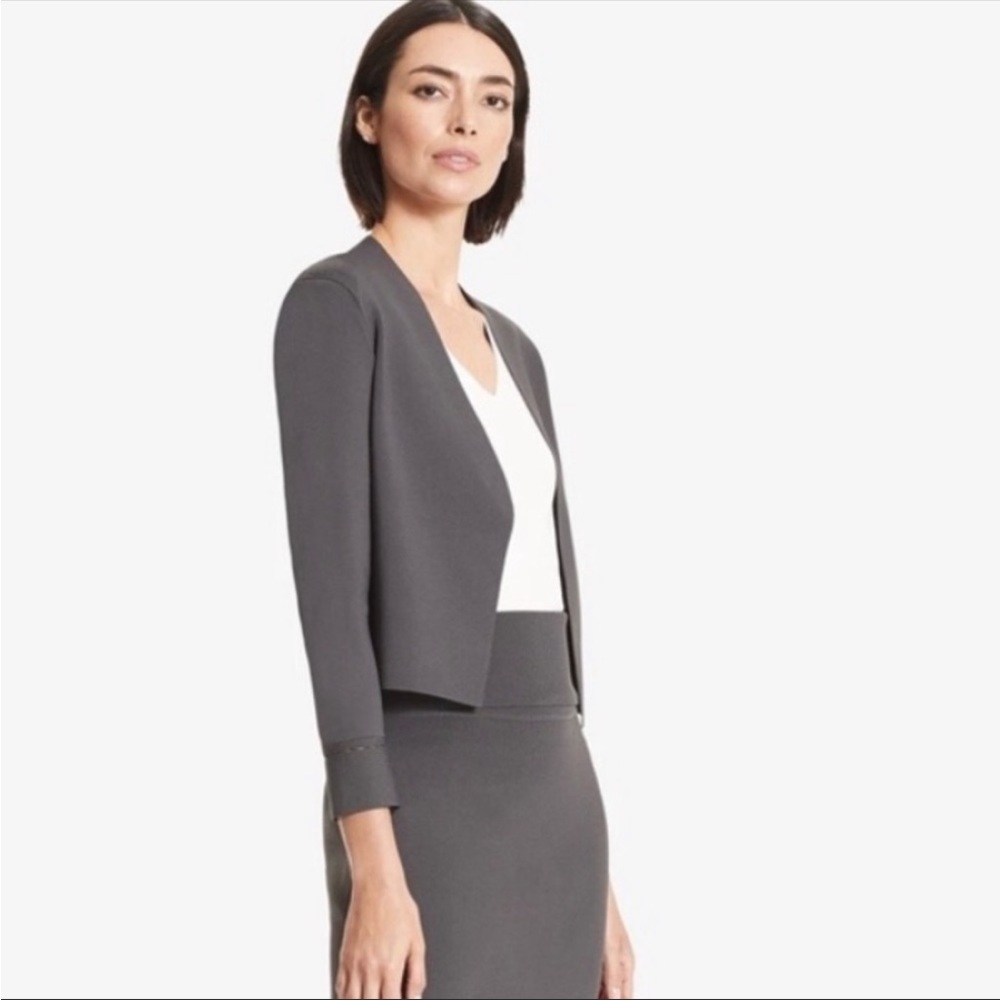 MM Lafleur Gray Cardigan Jacket Blazer Medium, EUC, no flaws